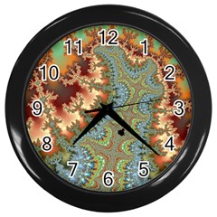 Fractal Rendering Pattern Abstract Wall Clock (black) by Pakrebo