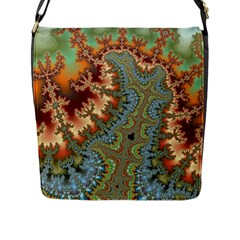 Fractal Rendering Pattern Abstract Flap Closure Messenger Bag (l) by Pakrebo