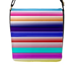 Cotton Candy Stripes Flap Closure Messenger Bag (l)