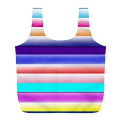 Cotton Candy Stripes Full Print Recycle Bag (l)