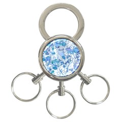 Cyan Floral Print 3-ring Key Chain by dflcprintsclothing