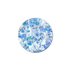 Cyan Floral Print Golf Ball Marker (4 Pack) by dflcprintsclothing