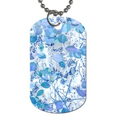 Cyan Floral Print Dog Tag (two Sides) by dflcprintsclothing