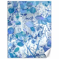 Cyan Floral Print Canvas 18  X 24  by dflcprintsclothing