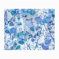 Cyan Floral Print Small Glasses Cloth (2 Sides) by dflcprintsclothing