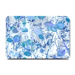 Cyan Floral Print Small Doormat  by dflcprintsclothing