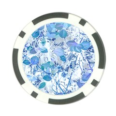 Cyan Floral Print Poker Chip Card Guard by dflcprintsclothing