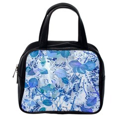 Cyan Floral Print Classic Handbag (one Side)