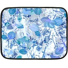 Cyan Floral Print Double Sided Fleece Blanket (mini)  by dflcprintsclothing