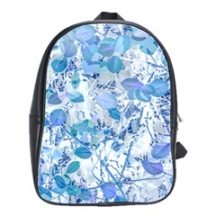 Cyan Floral Print School Bag (large)