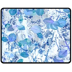 Cyan Floral Print Fleece Blanket (medium)  by dflcprintsclothing