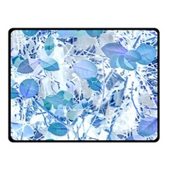 Cyan Floral Print Fleece Blanket (small) by dflcprintsclothing