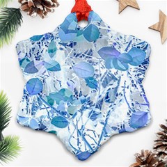 Cyan Floral Print Ornament (snowflake)