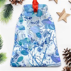 Cyan Floral Print Ornament (bell)