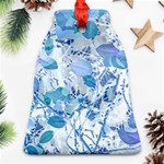 Cyan Floral Print Ornament (Bell) Front