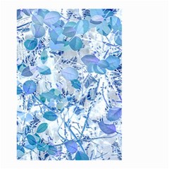 Cyan Floral Print Small Garden Flag (two Sides) by dflcprintsclothing