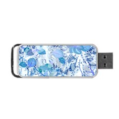 Cyan Floral Print Portable Usb Flash (one Side) by dflcprintsclothing