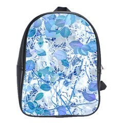 Cyan Floral Print School Bag (xl) by dflcprintsclothing