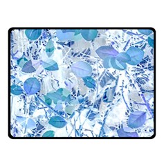 Cyan Floral Print Double Sided Fleece Blanket (small) 