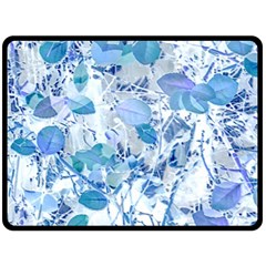 Cyan Floral Print Double Sided Fleece Blanket (large)  by dflcprintsclothing