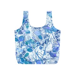 Cyan Floral Print Full Print Recycle Bag (s) by dflcprintsclothing