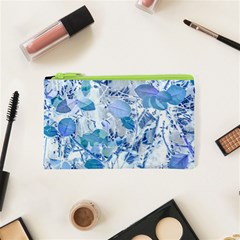 Cyan Floral Print Cosmetic Bag (xs) by dflcprintsclothing