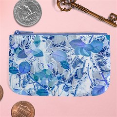 Cyan Floral Print Large Coin Purse by dflcprintsclothing