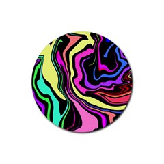 The 80s R Back Rubber Round Coaster (4 Pack)  by designsbyamerianna