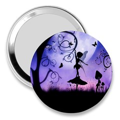 Cute Fairy Dancing In The Night 3  Handbag Mirrors by FantasyWorld7