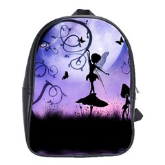 Cute Fairy Dancing In The Night School Bag (xl) by FantasyWorld7