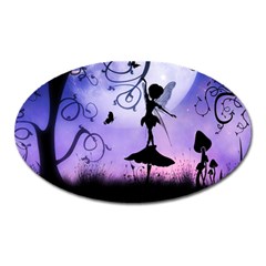 Cute Fairy Dancing In The Night Oval Magnet by FantasyWorld7