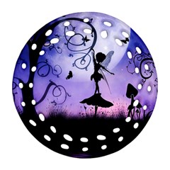 Cute Fairy Dancing In The Night Ornament (round Filigree) by FantasyWorld7