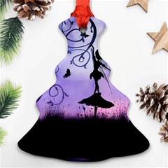 Cute Fairy Dancing In The Night Christmas Tree Ornament (two Sides) by FantasyWorld7