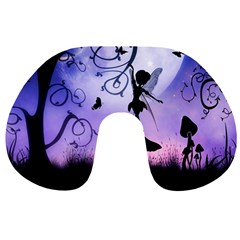 Cute Fairy Dancing In The Night Travel Neck Pillow by FantasyWorld7