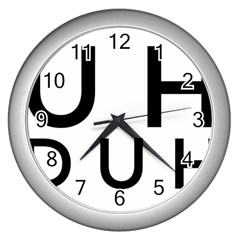 Uh Duh Wall Clock (silver) by FattysMerch