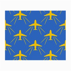 Aircraft Texture Blue Yellow Small Glasses Cloth (2 Sides) by Pakrebo