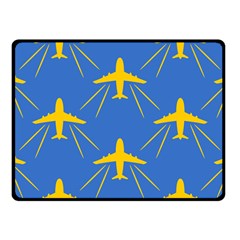 Aircraft Texture Blue Yellow Fleece Blanket (small) by Pakrebo