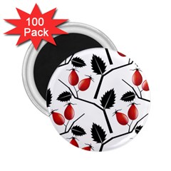 Rose Hip Pattern Branches Autumn 2 25  Magnets (100 Pack)  by Pakrebo