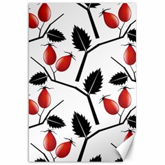 Rose Hip Pattern Branches Autumn Canvas 20  X 30  by Pakrebo