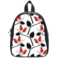 Rose Hip Pattern Branches Autumn School Bag (small) by Pakrebo