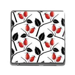 Rose Hip Pattern Branches Autumn Memory Card Reader (square 5 Slot) by Pakrebo