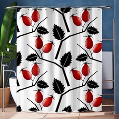 Rose Hip Pattern Branches Autumn Shower Curtain 60  X 72  (medium)  by Pakrebo