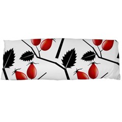 Rose Hip Pattern Branches Autumn Body Pillow Case (dakimakura) by Pakrebo