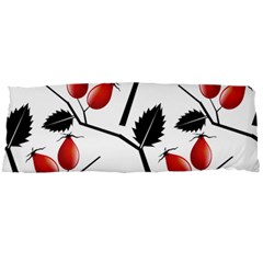 Rose Hip Pattern Branches Autumn Body Pillow Case Dakimakura (two Sides) by Pakrebo