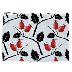 Rose Hip Pattern Branches Autumn Cosmetic Bag (xxl) by Pakrebo