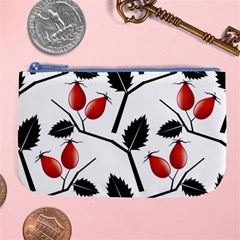 Rose Hip Pattern Branches Autumn Large Coin Purse by Pakrebo