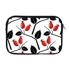 Rose Hip Pattern Branches Autumn Apple Macbook Pro 17  Zipper Case by Pakrebo