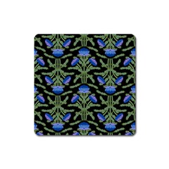 Pattern Thistle Structure Texture Square Magnet by Pakrebo