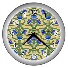 Pattern Thistle Structure Texture Wall Clock (silver) by Pakrebo