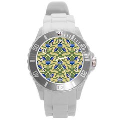 Pattern Thistle Structure Texture Round Plastic Sport Watch (l) by Pakrebo